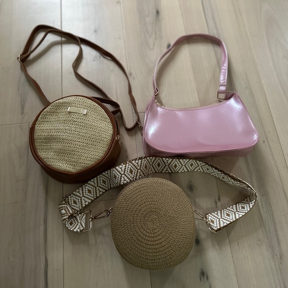 Handbags - 3 Girls Purses- Pink/Brown/Tan